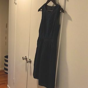 100% Cotton Eyelet Brooks Brothers Navy Dress